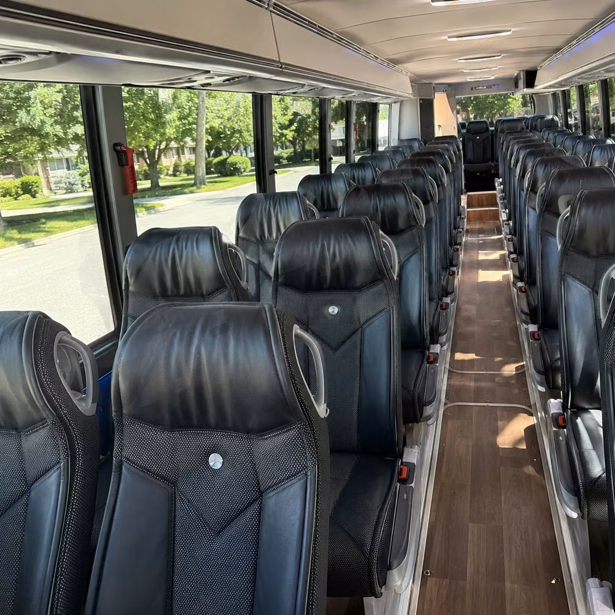 56 passenger charter bus inside